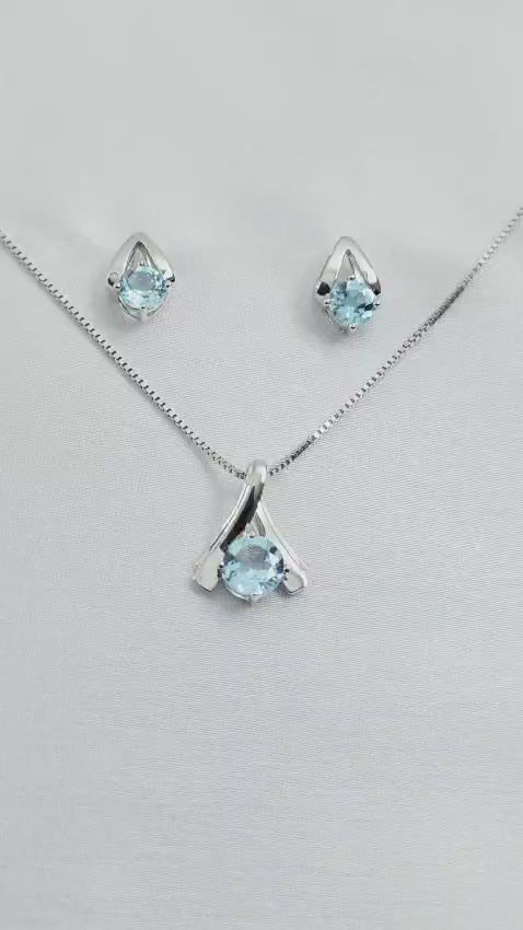 Fine Silver Natural Topaz Set N206 & E135